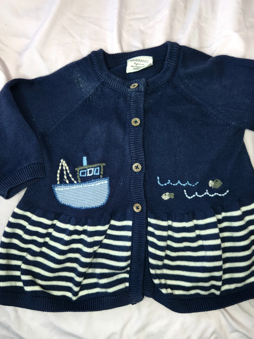 Navy Striped Knit Cardigan for Kids